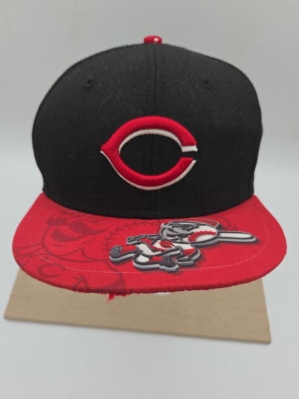 Cincinnati Reds New Era 59FIFTY Fitted Hat Black Red Mr. Redlegs MLB Authentic